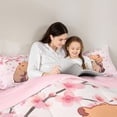 thumbnail image 4 of Erosebridal Cartoon Capybara Twin Bedding Sets 7-Piece For Kids,Pink Floral Cherry Blossoms Bedding Comforter Set For Children Boys Girls,Pink Reversible, 4 of 6