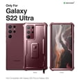 thumbnail image 2 of Dexnor Full Body Case for Samsung Galaxy S22 Ultra 5G/6.8 inches, [Extra Front Frame] Heavy Duty Military Grade Protection Built-in Screen Protector and Kickstand for Samsung S22 Ultra 5G,Maroon Red, 2 of 5