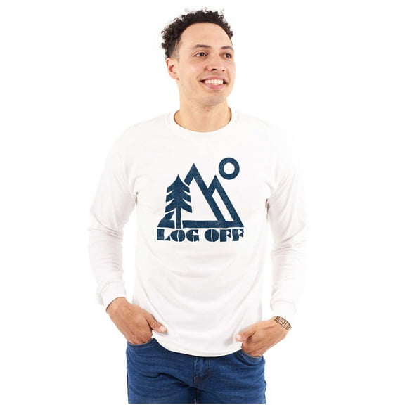 Log Off Nature Outdoors Hike Camping Long Sleeve TShirt Men Women Brisco Brands M