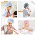 thumbnail image 5 of Gorras de ducha de 6 piezas, gorras de ducha elásticas reutilizables para mujeres, gorro de ducha de plástico impermeable para chicas, salón de spa para uso en el hogar Feliz Sencillez, 5 of 5