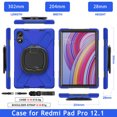 thumbnail image 3 of for Xiaomi Redmi Pad Pro/ Xiaomi Poco Pad 12.1 inch 2024 Case, 360 Rotatable Handle Stand, Shoulder Strap, Drop-Proof Design, Blue, 3 of 7