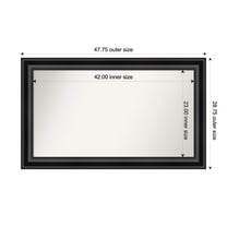 Amanti Art Custom Framed Wall and Bathroom Mirror (28.75 x 47.75 in.), Grand Black Frame