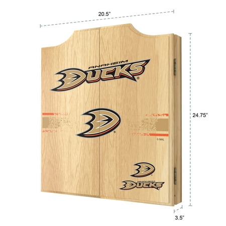 Anaheim Ducks NHL  Dart Cabinet Set with Darts and Board - Black, Metallic Gold, Silver