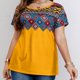 thumbnail image 2 of Camiseta de Manga Corta de Cuello Redondo Impresa Casual de Tamaño Grande Hecha de Cómodo Estante de Imitación para el Uso Diario, Camisetas Cortas para Mujeres, 2 of 7
