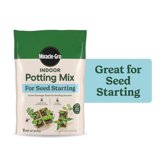 Miracle-Gro Indoor Potting Mix for Seed Starting, Excellent for Cuttings, 8 qt.