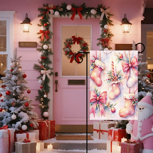 Christmas Garden Flag Festival Garden Decoration Snowman Double Sided Garden Flag