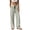 #0085-Green, variant on Womens Summer Striped Pants Faux Linen Comfy Drawstring Wide Leg Pants Pockets Resort Beach Vacation Lounge Trousers