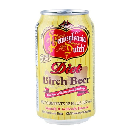 Pennsylvania Dutch Diet Birch Beer, 12 Ounce Cans (Case of