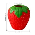 thumbnail image 2 of Strawberry Vase Cute Flower Vessel Floral Holder Tabletop Ornament Room Decor Home Accent Desk Centerpiece Living Display Green, 2 of 5