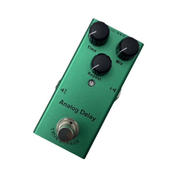 Pedal de efectos para guitarra eléctrica, accesorio portátil de metal. retardo analógico