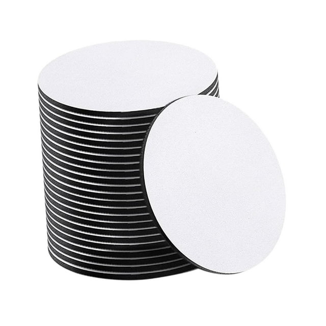 20Pieces Round Sublimation Blank Coasters Circle Sublimation Blank Cup Mat Sublimation Transfer Coaster Press Cup Coaster Blank,