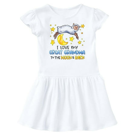 

Inktastic I Love my Great Grandma to the Moon and Back Cute Sheep Gift Baby Girl Dress