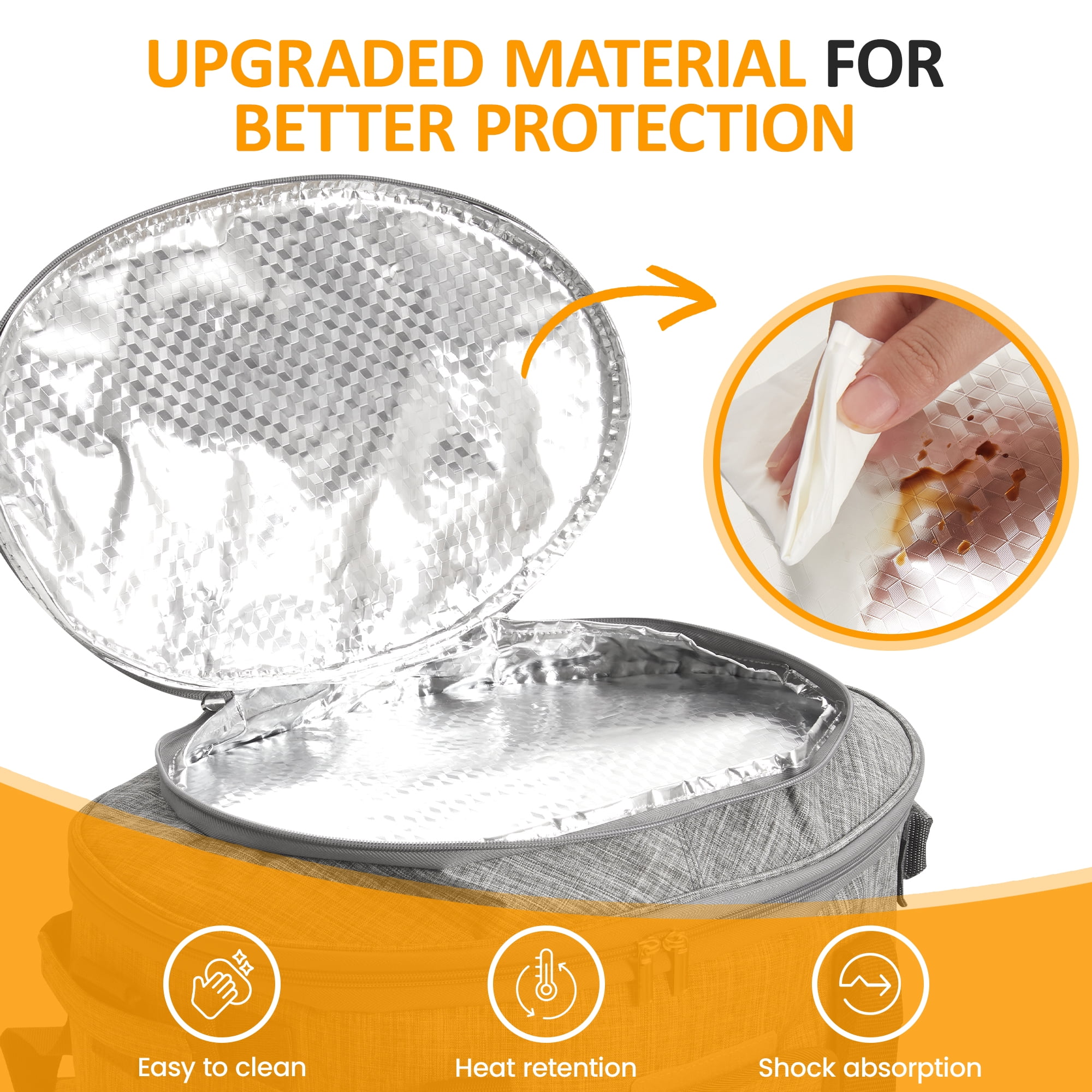 Large Capacity Insulated Slow Cooker Bag for 6-8QT, Portable Carrying Case with Transparent Window, Storage Pockets & Adjustable Straps for Outdoor Events, Family Gatherings & Potlucks