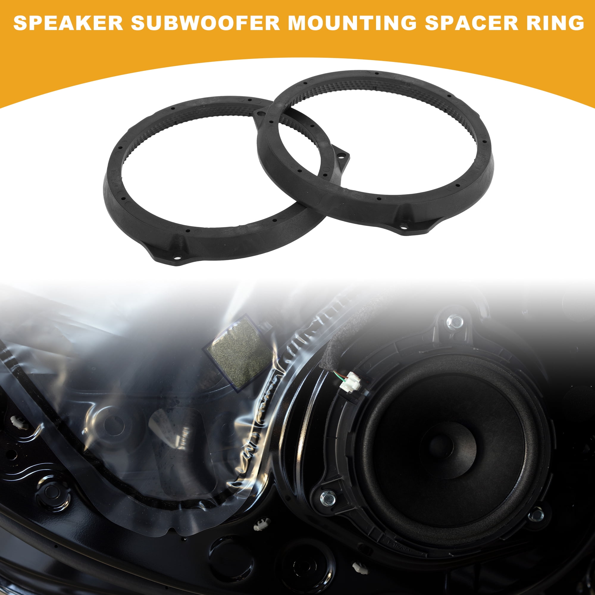 Unique Bargains Speaker Spacer Ring Tweeter Adapter for Ford ABS Black Waterproof
