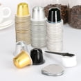 thumbnail image 3 of 50 Piezas De Cápsulas De Café Espresso Recargables De Aluminio Para Originales, Vainas De Café Espresso Reutilizables Con Calcomanías De Focas De Aluminio 50 Tazas, 50 Tapas, 3 of 7
