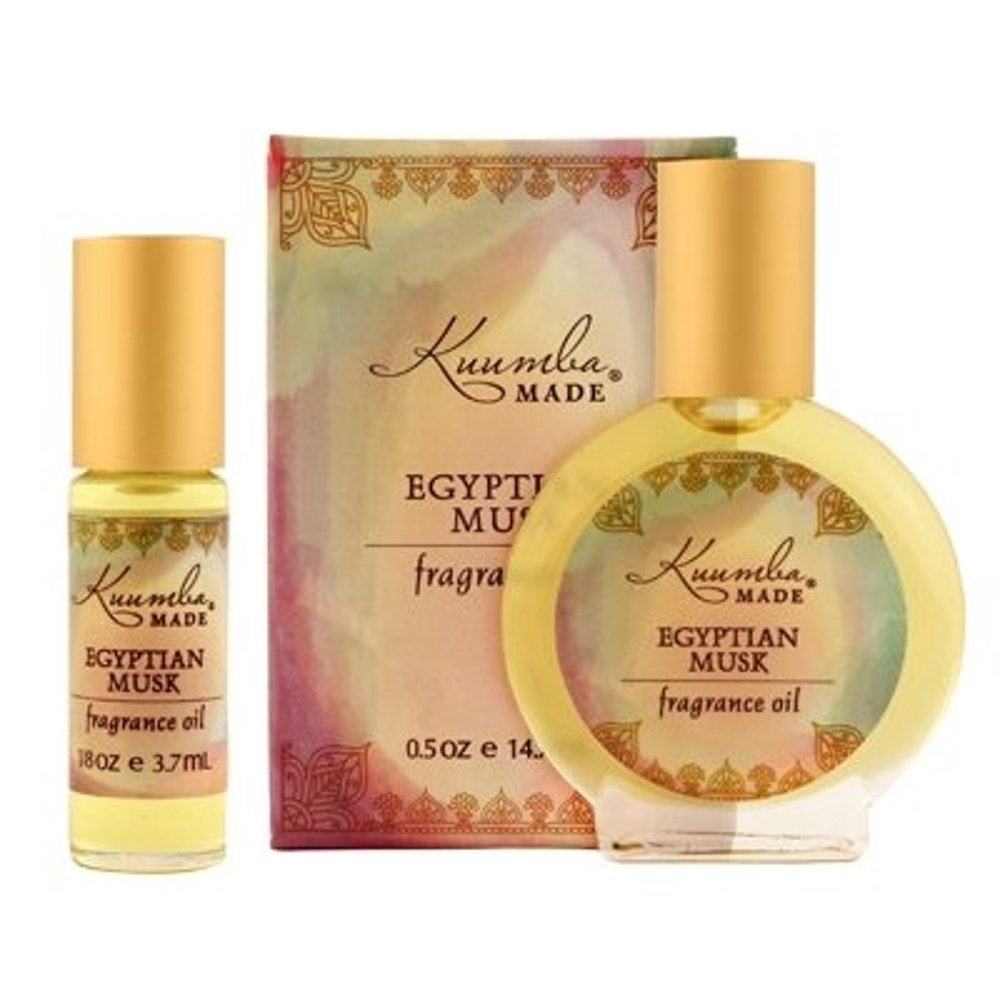 Kuumba Made Egyptian Musk Perfume Oil 1/8oz and 1/2oz roll on gift set one for the house and one
