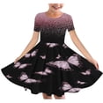 thumbnail image 1 of QIPOPIQ Robe d'Été pour Fille Art Van Gogh Impression 3D Col Rond Manches Courtes T-Shirt Robe Évasée Liquidation, 1 of 5