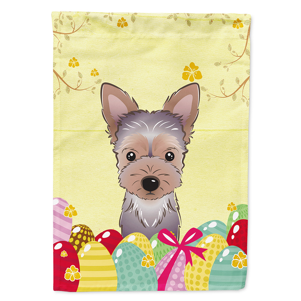 Yorkie Puppy Easter Egg Hunt Garden Flag