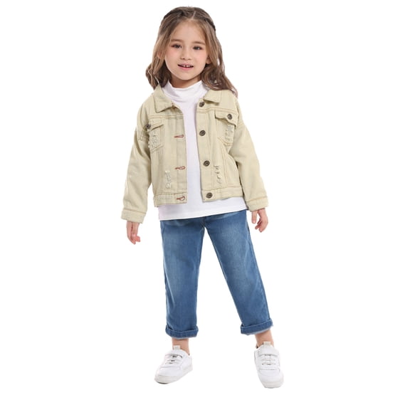EnJoCho Denim Jacket for Toddler Baby Boys Girls Casual Outerwear Clothing Distressed Jean Jacket Top Cowboy Fall & Toddler Fall