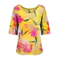 thumbnail image 6 of Endives Women's Elegant Shirts 3/4 Length Sleeve Casual Loose with Round Neck Shirts Womens Tops 2025, 6 of 6
