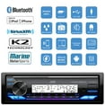thumbnail image 3 of Single DIN Marine Digital Media USB AUX Bluetooth MP3 Receiver Bundle Combo with 4x 6.5" 150W 2-Way Black Waterproof Boat Audio Speakers, 4-Channel Amplifier w/ Install Kit, Radio Cover, Antenna, 3 of 7