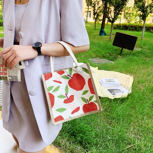 Bolso de mano con estampado de frutas para mujer bolsa de Ehuebsd hombro pequeña informal Vintage para el almuerzo