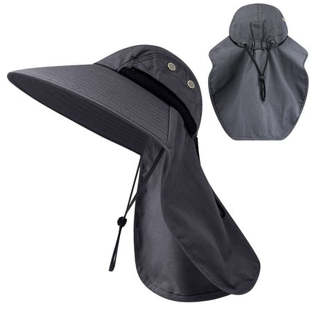 LKWLPD Outdoor Sun Hat for Men with 50+ UPF Wide Fishing Hat with Neck Flap