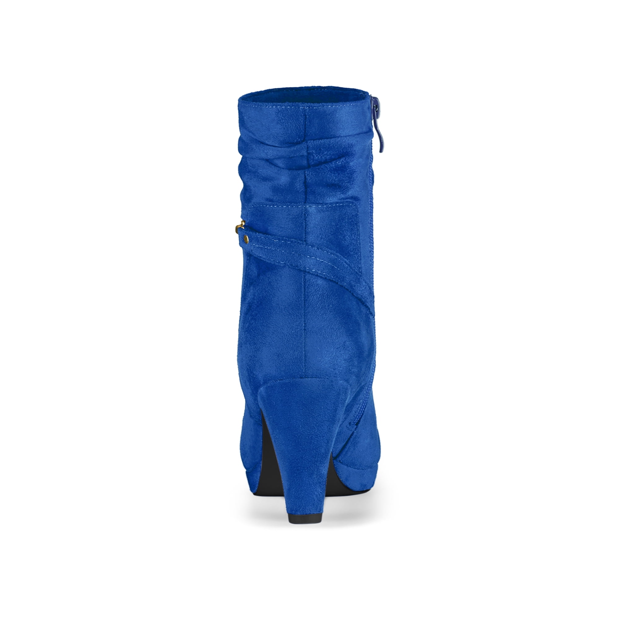 Blue mid calf boots hotsell