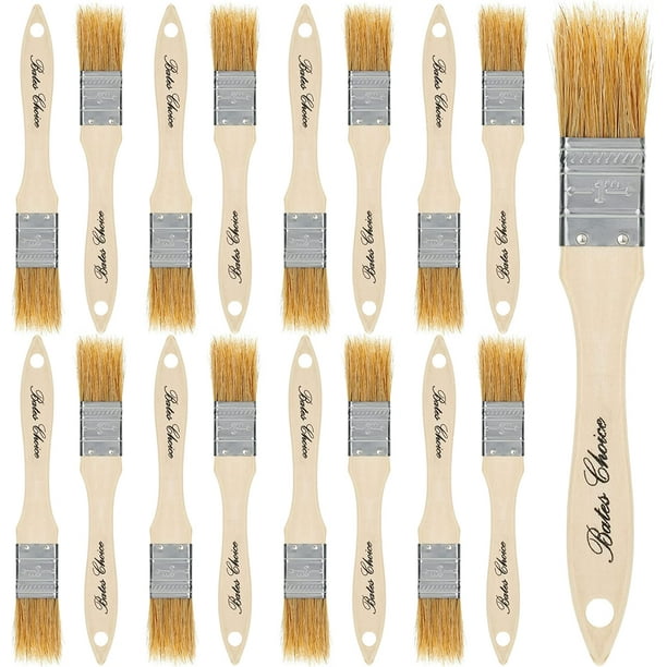 Bates Chip Paint Brushes, 1Inch, 16 Pack, Natural Bristle Painting Brushes, 1 Inch Paint Brush