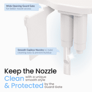LUXE Bidet NEO 320 Plus – Warm Water Bidet Attachment, EZ-Lift Hinges, 360° Self-Clean (White)