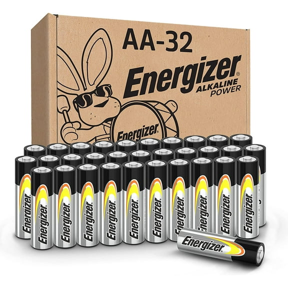 Energizer AA Batteries Alkaline Power, 32 Count Double A Battery Pack