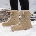 thumbnail image 3 of Stepedia Winter Boots for Men Waterproof Insulated Warm Faux Fur Inner Comfortable Outdoor Snow Boots, Wheat, 3 of 9