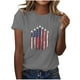 thumbnail image 1 of Blusas para las Mujeres Casual, Estampado Manga Corta Cuello Redondo Camiseta Top Hecho de Cómodo Estante de Imitación para Toda la Temporada de Uso Diario, Tops Cortos para las Mujeres, 1 of 4