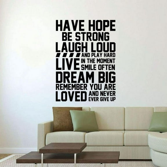 Live In The Moment Smile Often Dream Big Remember You Are Loved - Quote Vinyl Wall Art Wall Sticker Wall Decal Decoration For Home Room Kids Room Nursery Room Girls Boys Décor Design Size (20x20 inch)