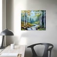 thumbnail image 4 of Large Canvas Wall Art Landscape Painting Modern Birch Trees Nature Teal Mountain River Picture Abstract Painting Artwork Artwork Prints,for Living Room Bedroom Home Office Wall Décor, 4 of 6