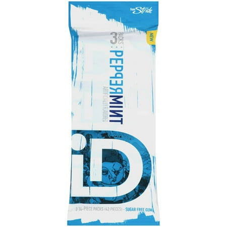 Stride ID Peppermint Sugar Free Gum, 14 pieces, 3 count
