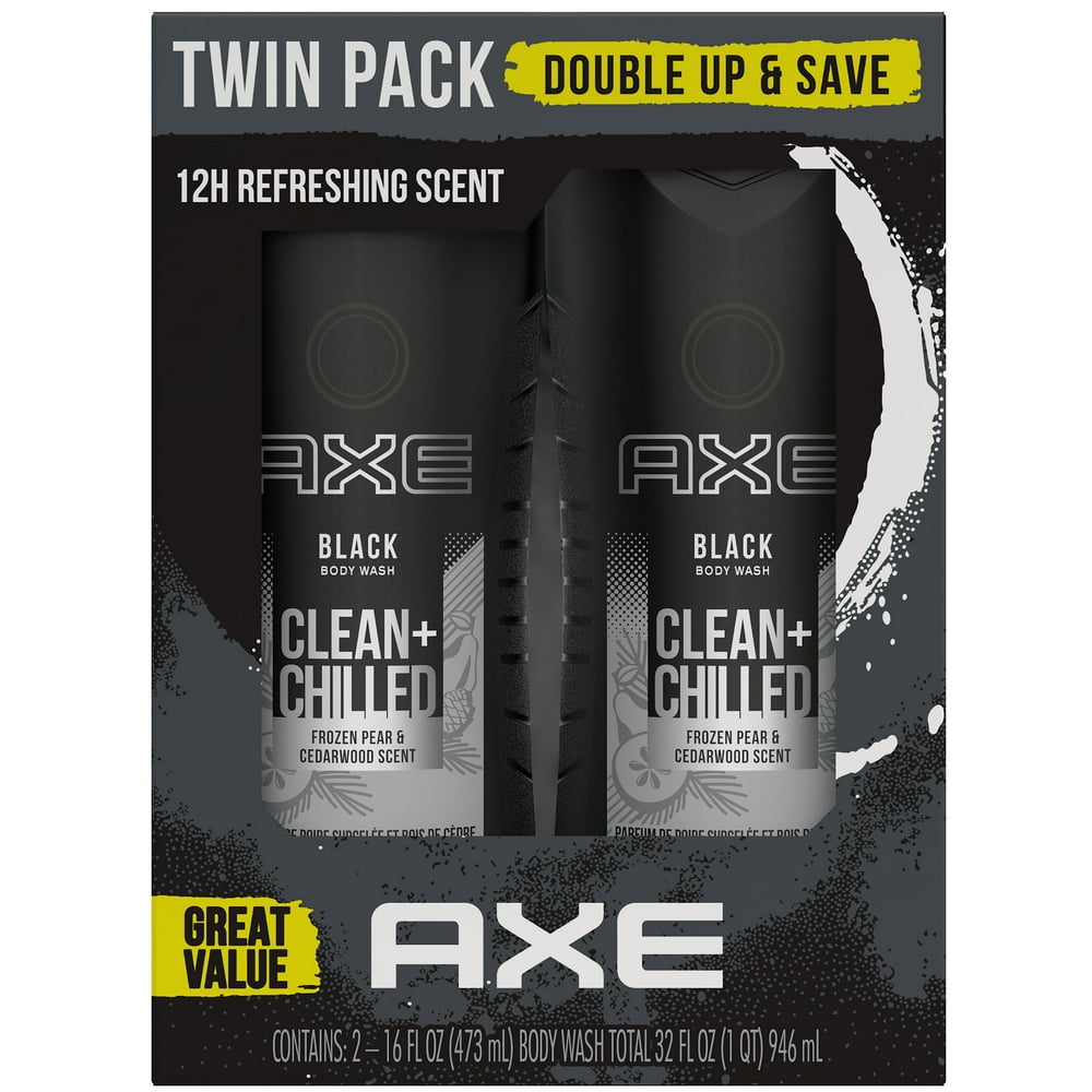 AXE Body Wash Black, 16 oz, Twin Pack