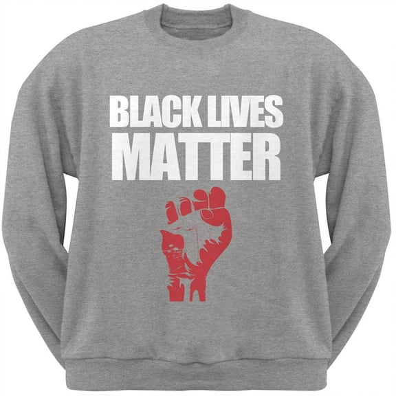 Black Lives Matter Heather Grey Adult Sweatshirt - Large