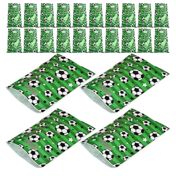 FRCOLOR 50pcs Gift Bag With Football Print Soccer Goodie Bags Soccer Treat Snack Reusable Candy Container Sports Themed Gift Pouch Treat Container Football Themed Party Supplies
