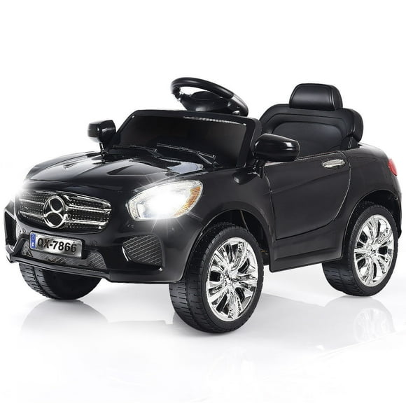 Costway 6V Kids Ride On Car RC Remote Control Battery Powered w/ LED Lights MP3 Black