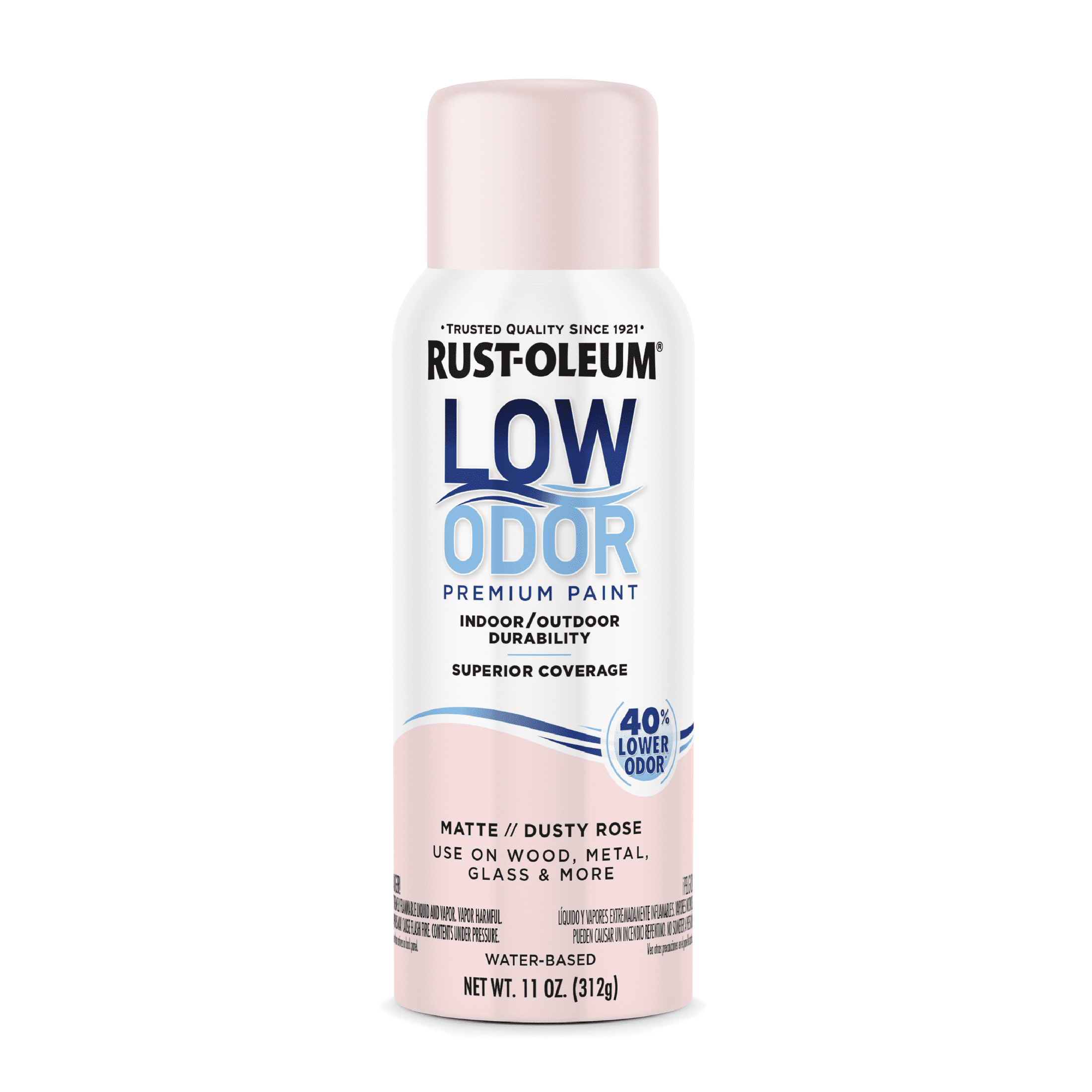(2 pack) Dusty Rose, Rust-Oleum Low Odor Premium Matte Spray Paint-388273, 11 oz