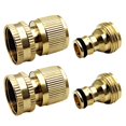 thumbnail image 1 of LEEYNEER2 Sets Garden Hose Brass Quick Connector Garden Hose Fitting Water Hose Connectors 3/4 Inch External Thread Female and Internal Male Connector (US Type), 1 of 6