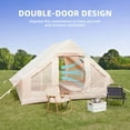 thumbnail image 4 of 4-Season Inflatable Camping Tent with Hand Pump Easy Setup Waterproof Windproof Oxford Cabin Tent with Mesh Windows & Chimney Flap Beige, 4 of 16