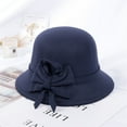 thumbnail image 2 of PMVFHDE Unisex Fall Winter Fashion Dome British Top Hat Casual Round Cap With Bow Beach Hats For Women, 2 of 2