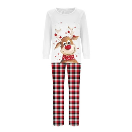 

Christmas decorations Stocking stuffers White Christmas Fashion Women Mommy Printed Top+Pants Family Matching Pajamas Set