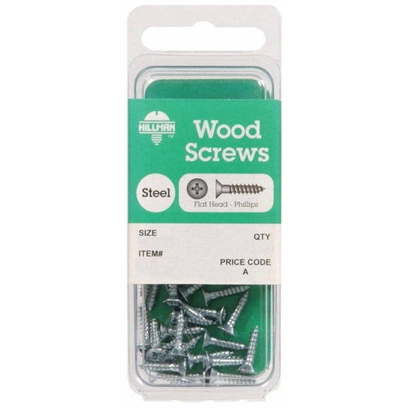 Hillman Flat Wood Screw No. 8 x 1-1/4 in. L Zinc Steel 15 pk