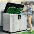 thumbnail image 4 of Uforic 36 cu ft Resin Outdoor Storage Shed,Horizontal Tool Shed, Waterproof Outdoor Storage with Lockable Doors & Air Vent for Trash Cans, Garden Tools, 4 of 7