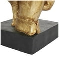 thumbnail image 6 of 14" x 40" Gold Polystone Large Cutout Quiet Gesture Face People Sculpture with Black Base, by DecMode, 6 of 12