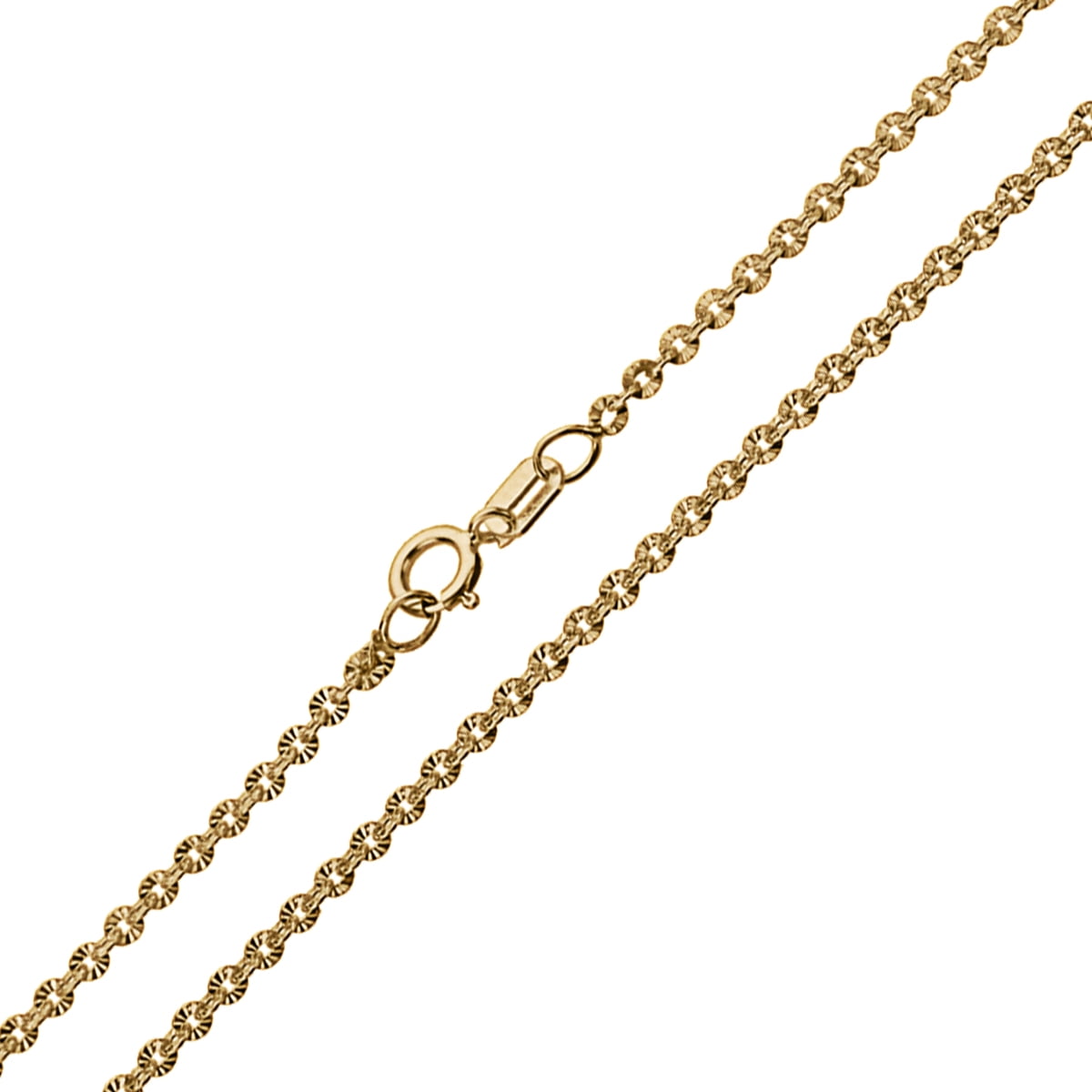 16, 18, 20 Inches Solid 14K Gold Chain 1.7mm Intriguing Star DC Rolo Chain Necklace 