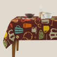 thumbnail image 3 of Wukai Retro Coffee Waterproof Tablecloth for Kitchen Dining, Fits Square Tables for 2-4 Seats -60"x60", 3 of 7